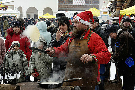 Maslenitsa winter holidays at the Izmailovo Kremlin in Moscow