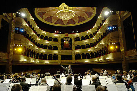 Conductor Vladimir Fedoseev at a rehearsal with his orchestra