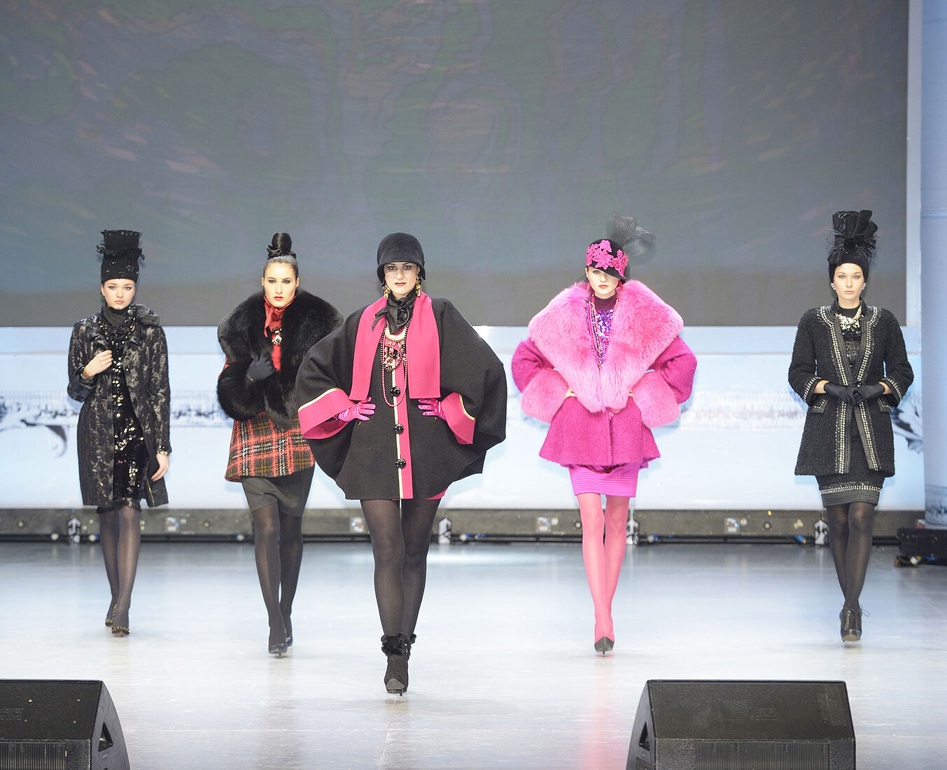 Well-known Russian fashion designer Slava Zaitsev has shown some
Their costumes from different collections in the Crocus City Hall in Moscow in March 2013